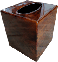 Mint! Nancy Calhoun Tortoise Lacquerware Cube TISSUE BOX COVER - Made in JAPAN