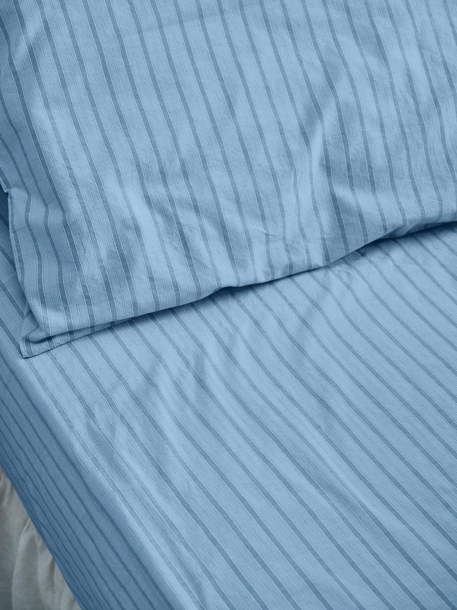 Pale Blue Favorite Shirt Stripe Cotton Fitted Sheet