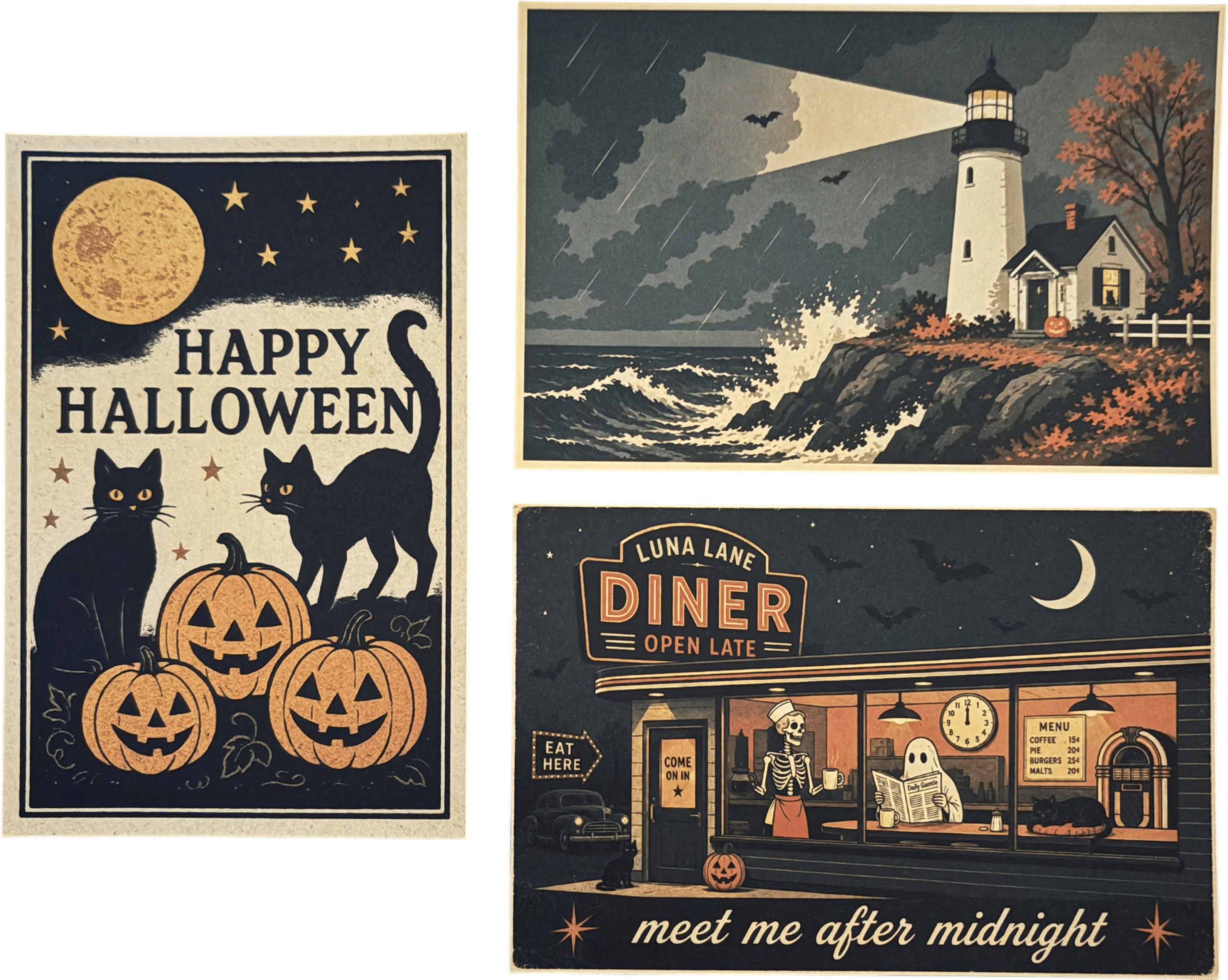 Halloween postcards