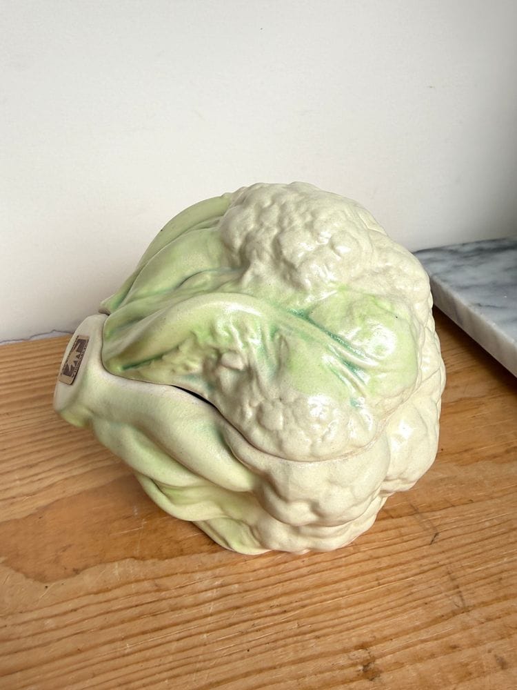 Patricia Garrett Ceramic Pottery Cauliflower Covered Bowl