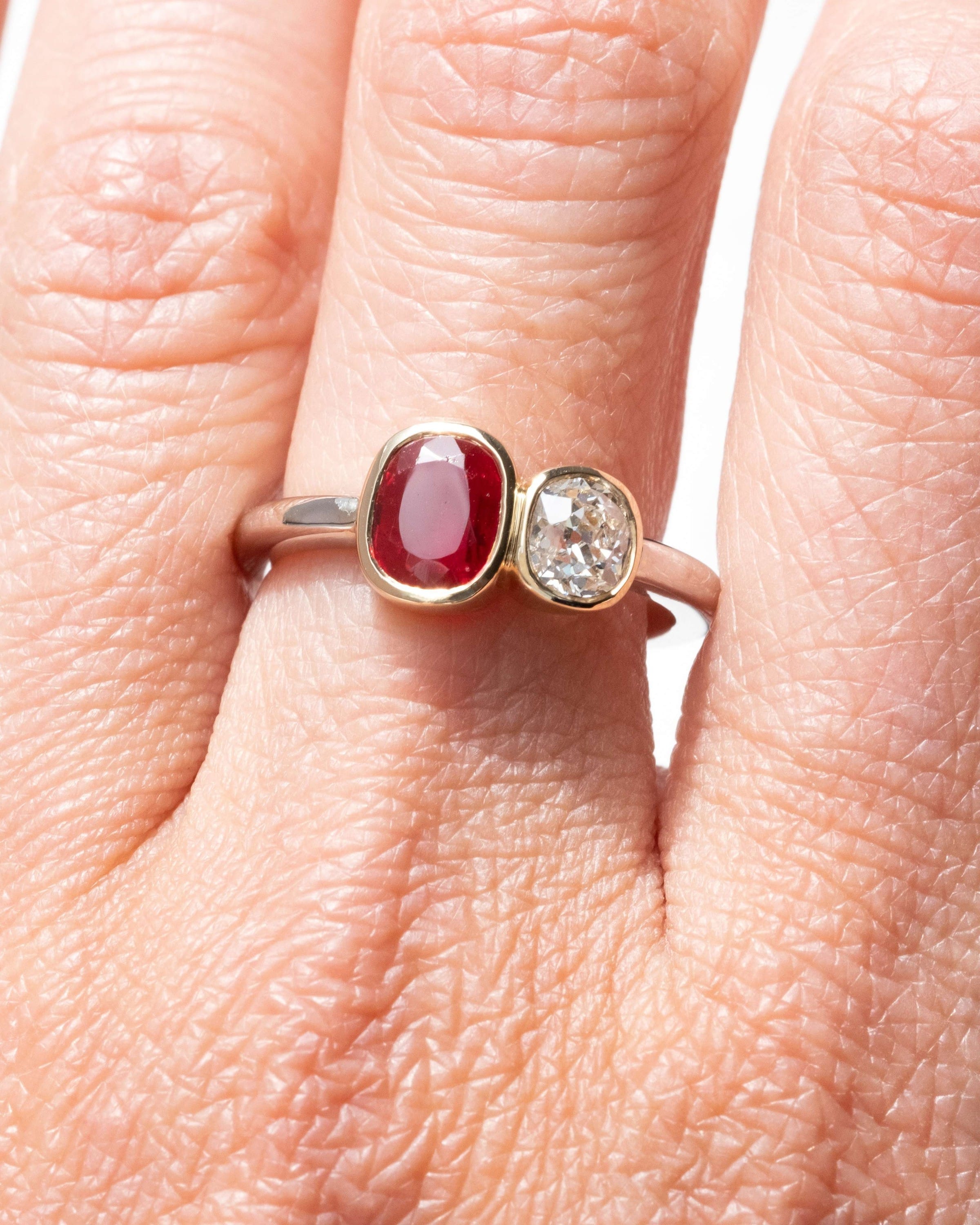 Ruby and Diamond Toi et Moi by Spur