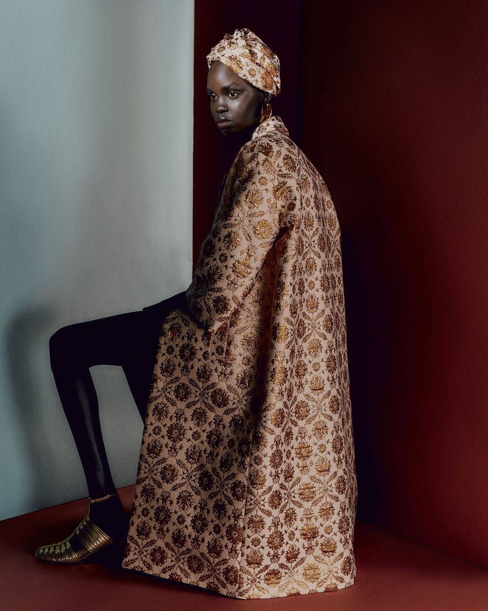 Huishan Zhang Liliane Coat Copper Jacquard
