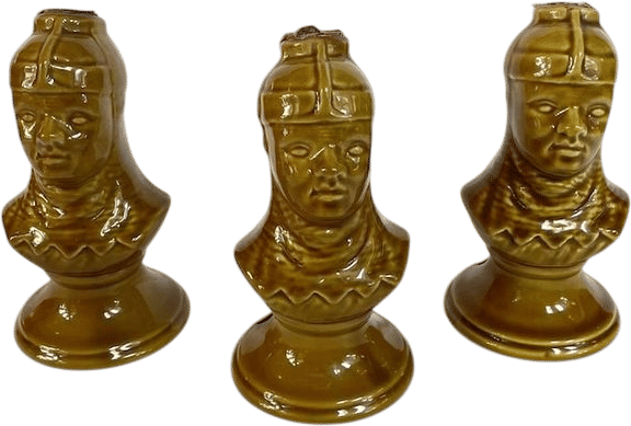 Vintage Italian Calamassi Wine Decanter Set 3 Ceramic Knight Chess Piece Olive - Etsy