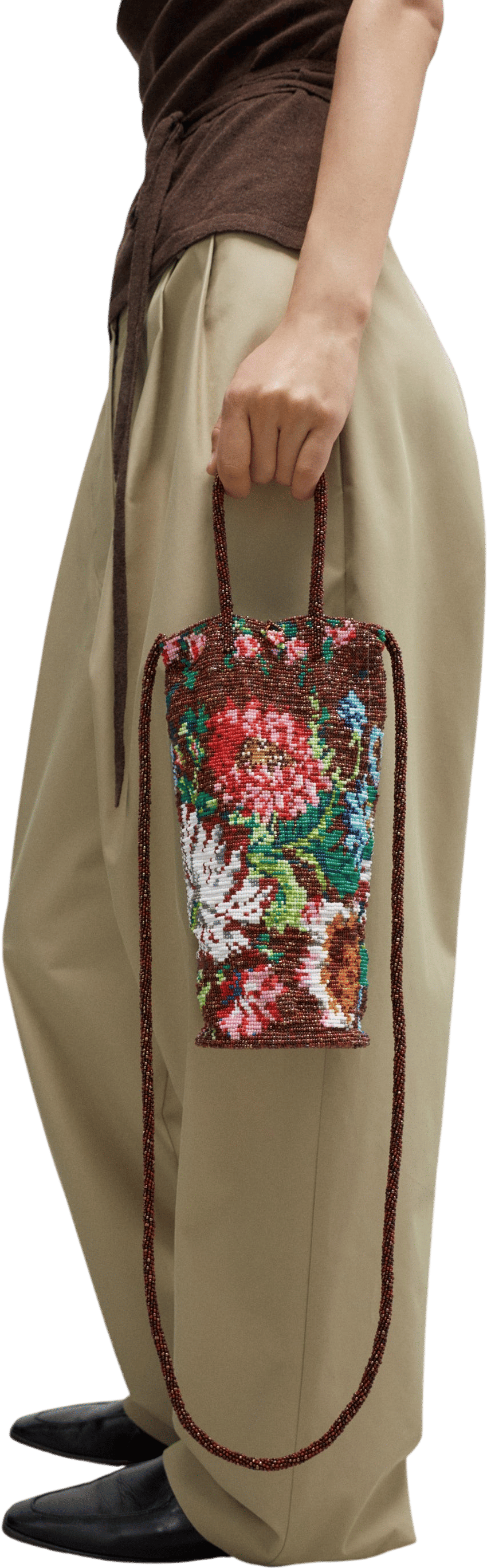 HANDMADE BEADED BAG PEONIA