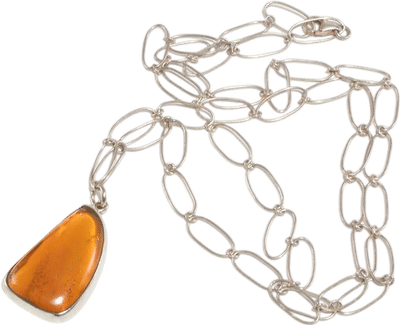 Organic Amber Pendant Necklace