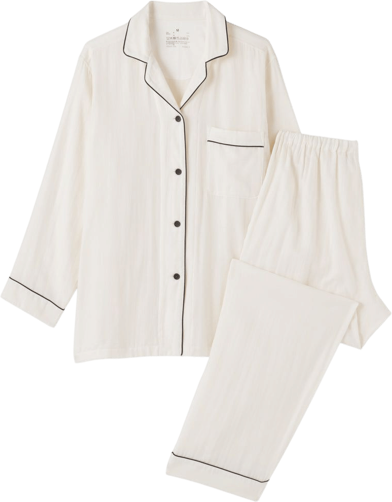MUJI USA Side Seamless Double Gauze Pajamas Off White