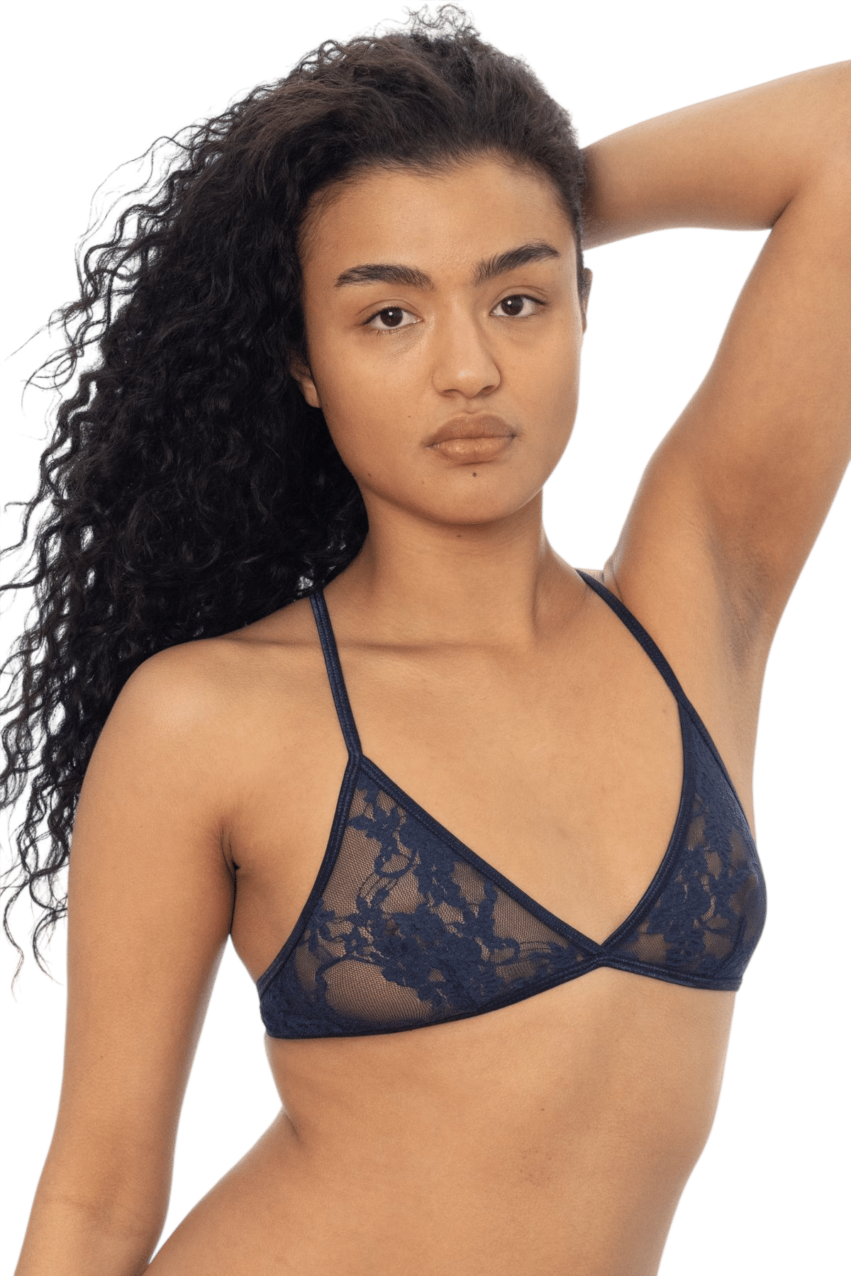 Los Angeles Apparel Floral Lace Crossback Bra