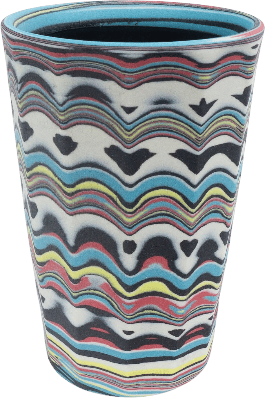 Faceted Agateware Tumbler by Haakon Lenzi -> Hudson valley pottery tour