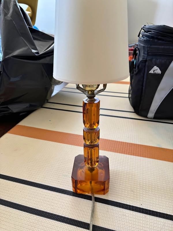 Amber Glass Accent Lamp