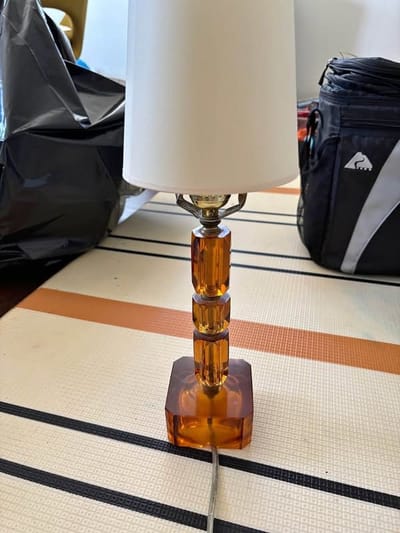 Amber Glass Accent Lamp