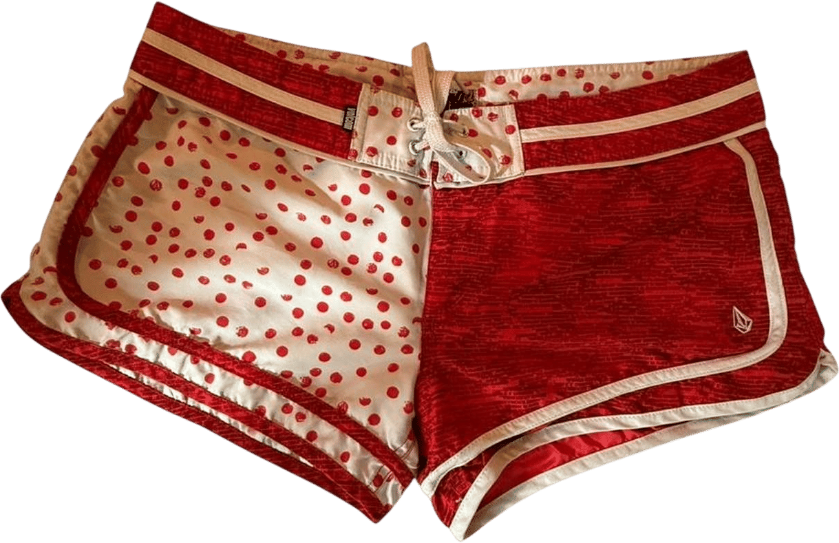 Vintage Volcom Red and White Polka Dot Shorts