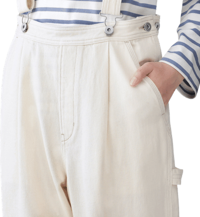 Kapok Blend Denim Overall Pants