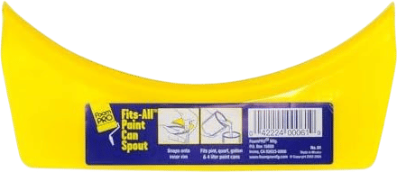 FoamPRO 61-5 Paint Can Spout, 5 Pack | One Size Fits All Pint, Quart & Gallon Cans | All In One Pouring Accessory, Brush Holder & Wiper | Paint Bucket Attachment With Yellow Mixing Tips