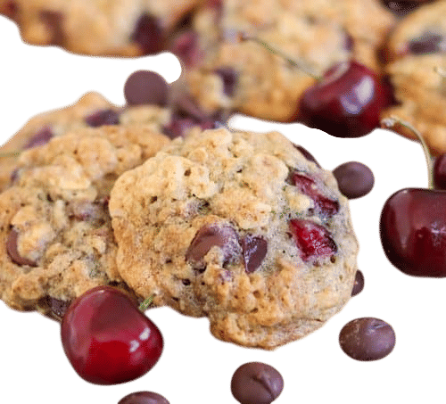 Dark Chocolate Cherry Oatmeal Cookies