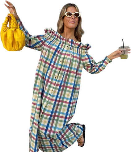 A dress worn by the whimsical mom