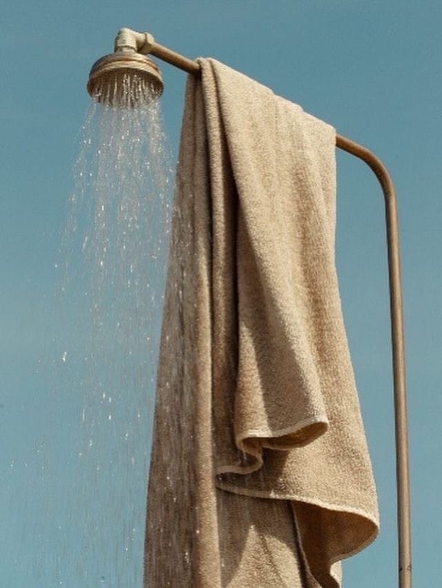 The post-beach shower