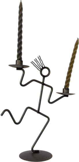 Stick Figure Metal Candle Holder