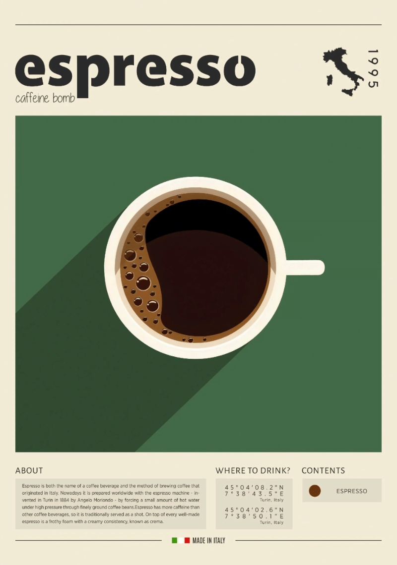 Espresso with lemon rind