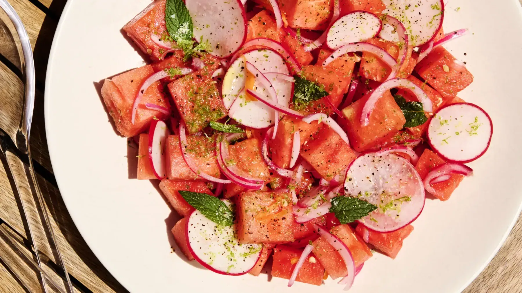 Watermelon Salad With Habanero-Pickled Onions and Lime Salt