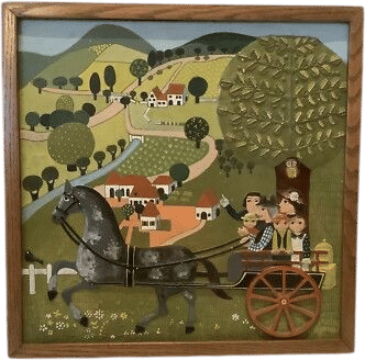 Vintage 3D Folk Art Landscape