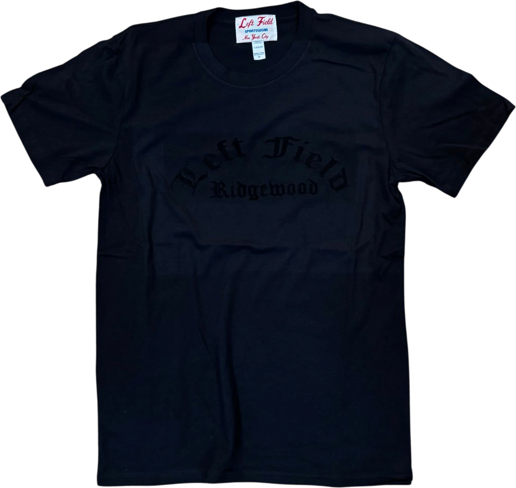 Left Field NYC Flock Ridgewood Black Tee