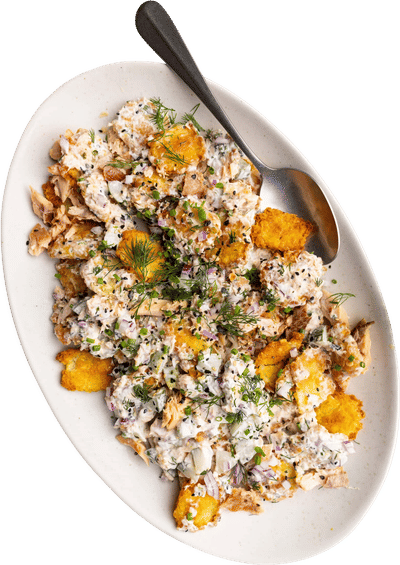 Crispy Potato Salad with Smoked Salmon & Fried Capers Recipe