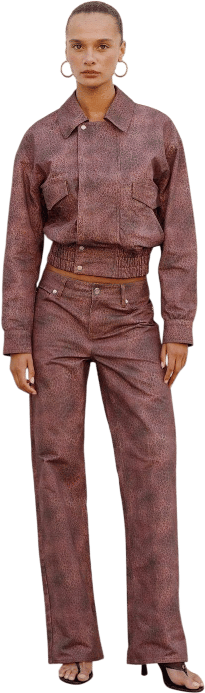 The Cicely Bomber Jacket, Red Leopard - peachy den