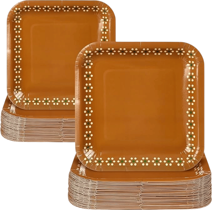 Terracotta Flower Paper Plates