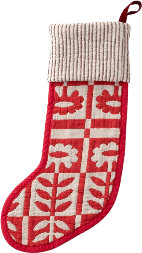 Stillwater Floral Stocking - Red