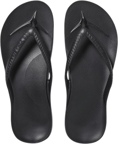 Archies Footwear Arch Support Flip Flops - Classic - Black