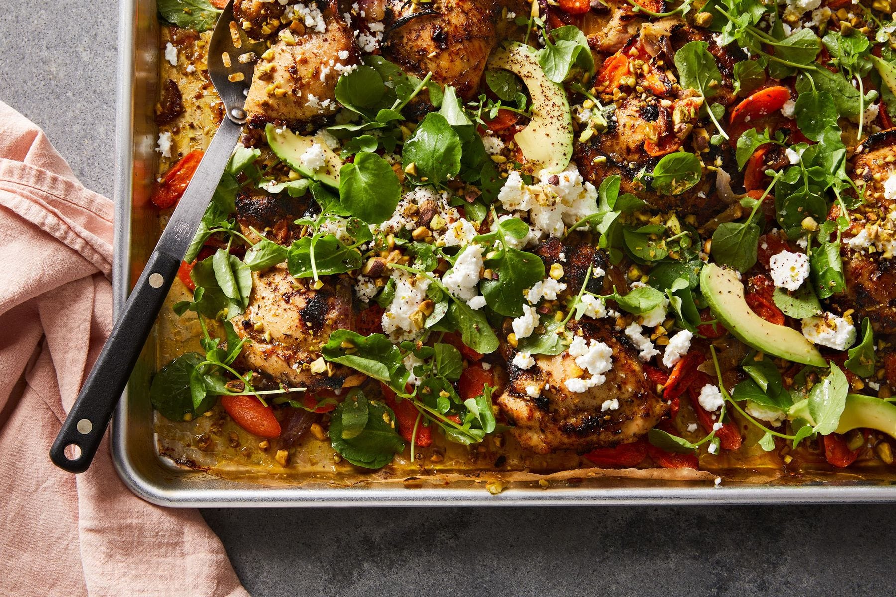 Sheet-Pan Za’atar Chicken With Carrot & Avocado Salad