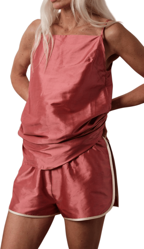 Silk Taffeta Racer Stripe Short