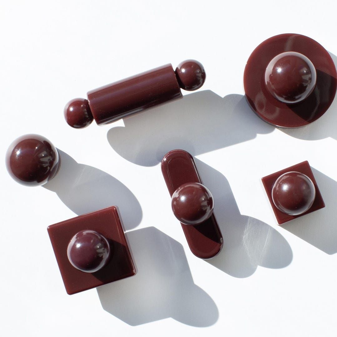 Handmade Burgundy Cabinet Knobs