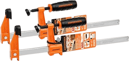 JORGENSEN 2-pack Steel Bar Clamps Set, 12-inch Medium Duty, 600 Lbs Load Limit, for Woodworking