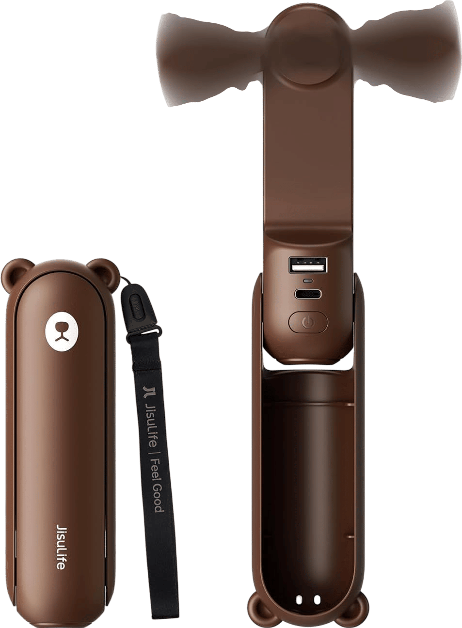 JISULIFE 3 IN 1 Handheld Mini Fan (Brown)