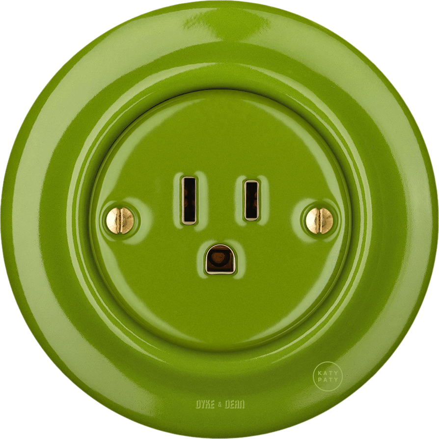 Dyke & Dean Green Porcelain Wall Socket