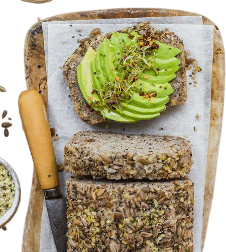 Buckwheat toast with mashed avocado