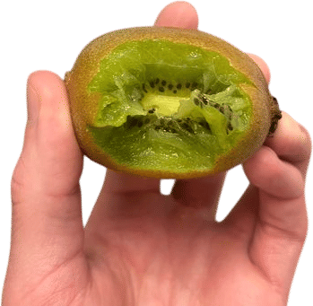 eating the whole kiwi