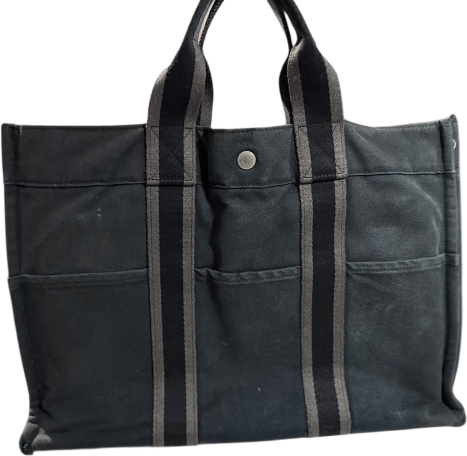 Hermes navy canvas tote