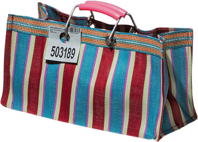 Wide Recycled Plastic Stripe Bag
