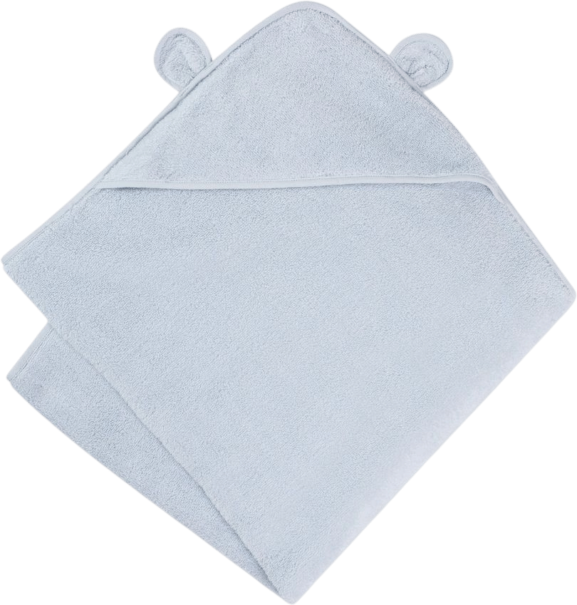 Natemia GOTS Certified, 100% Organic Cotton Hooded Baby Towel, Ultra Soft and Absorbent - Blue | Grove Collaborative