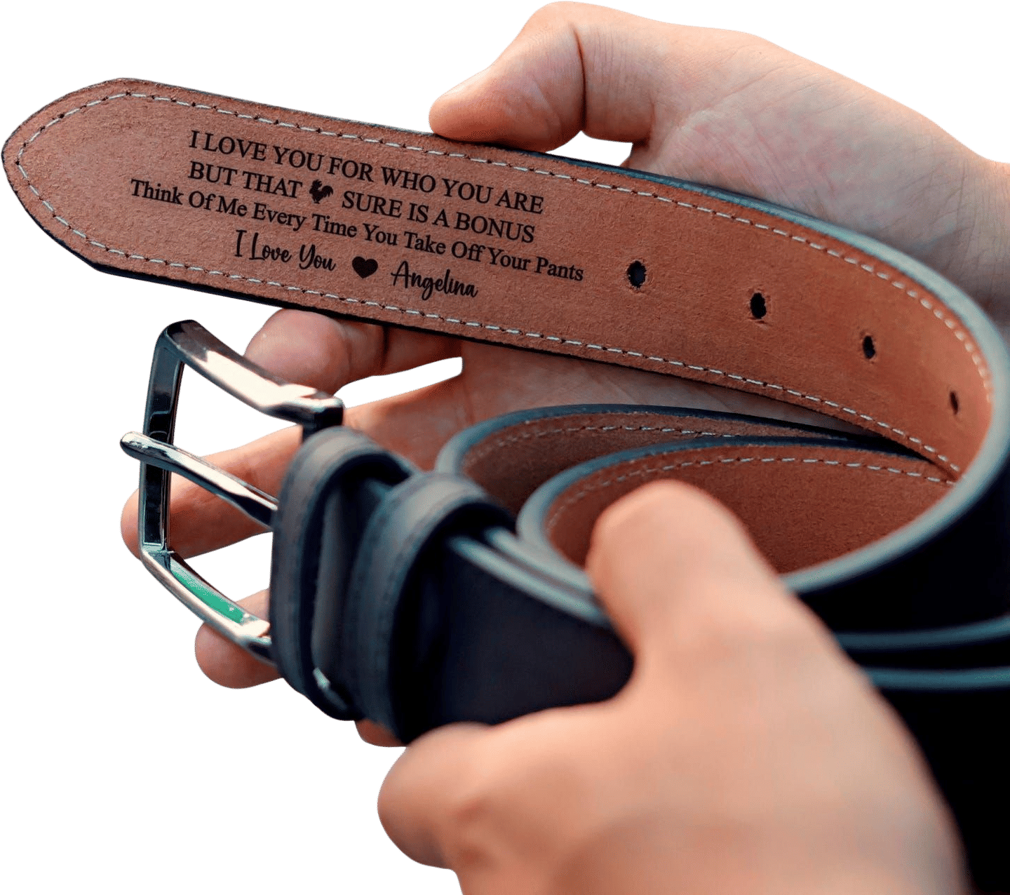 Engraved Leather Belt