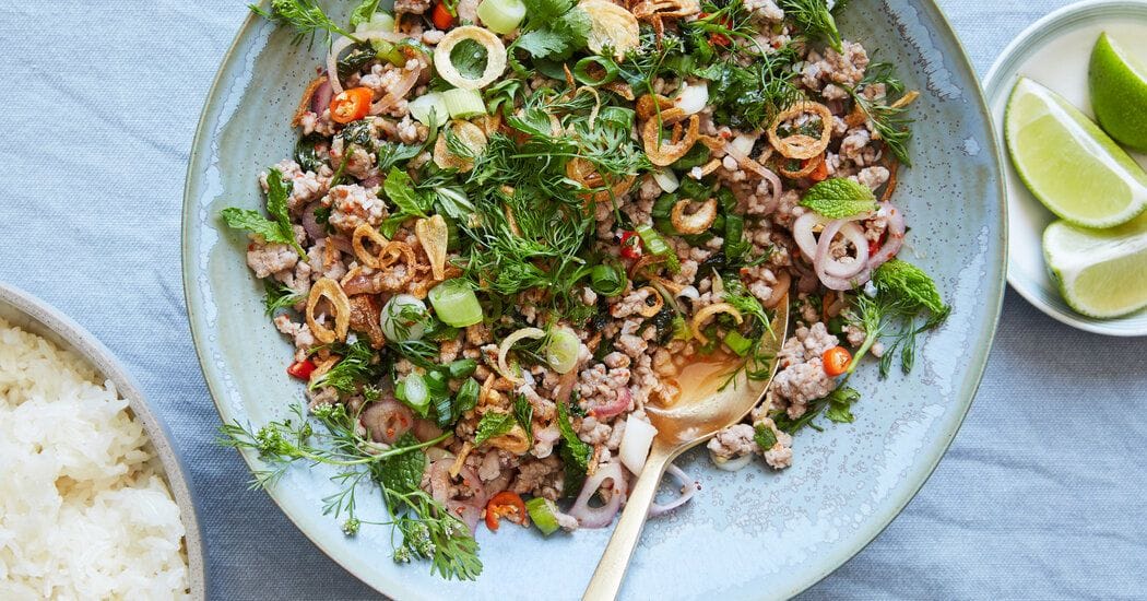 Herby Pork Laab With Chile Recipe | NYT Cooking