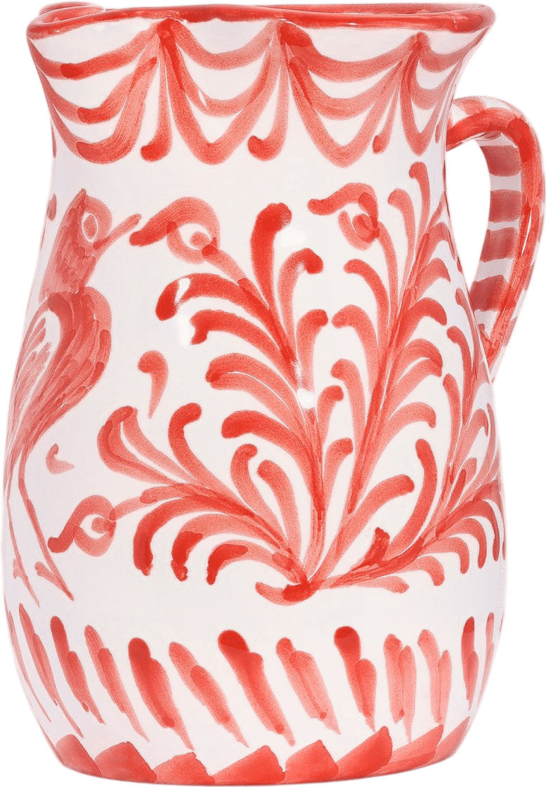 Small pitcher with hand painted designs