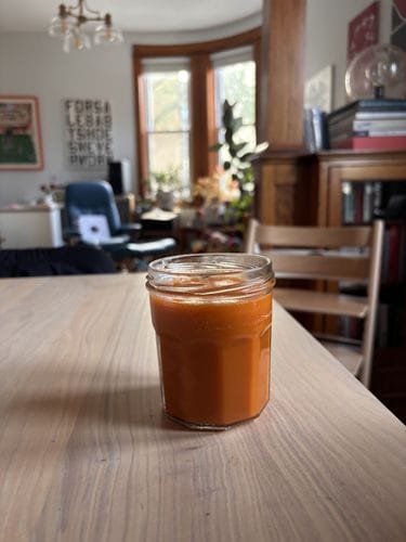 homemade juice in an iconic jar