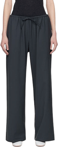 Wool Blend  Drawstring Trousers