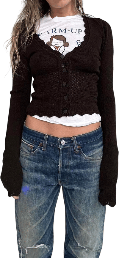 Bebe Women's Brown and Black Cardigan