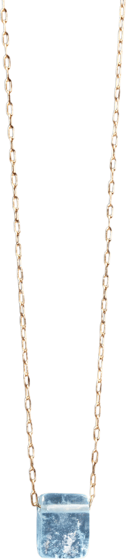 Aquamarine Chiclet Necklace