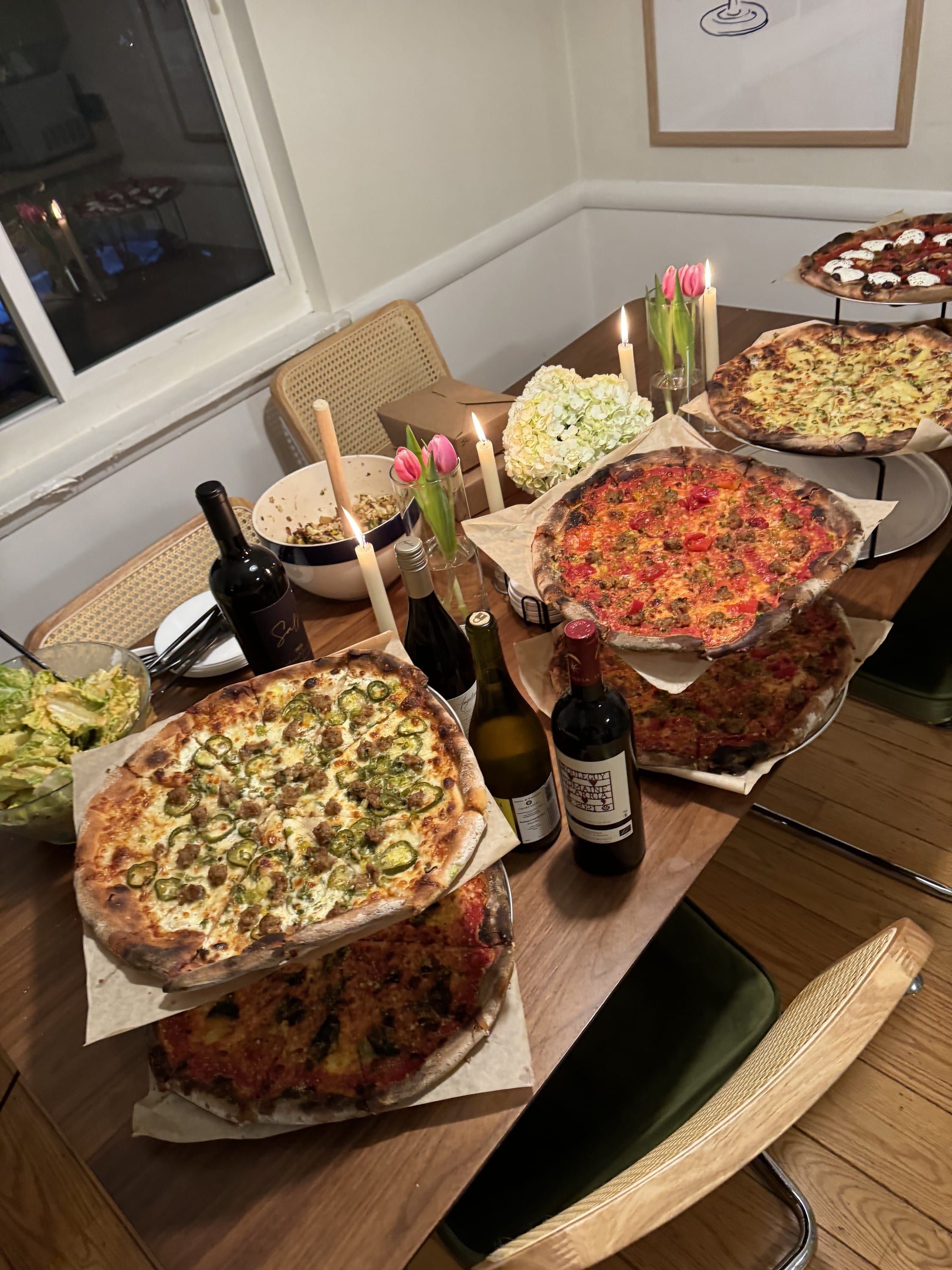 pizza stands for the pizza party