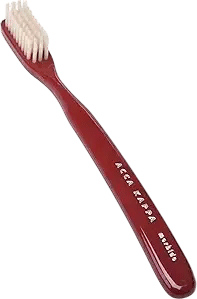 Acca Kappa Vintage Red Toothbrush Hard Nylon Bristles Retro-Style Ergonomic Handle